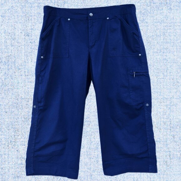 Danskin Now Navy Blue Convertible Length Cargo Capri/Bermuda -12/14 - Picture 1 of 13